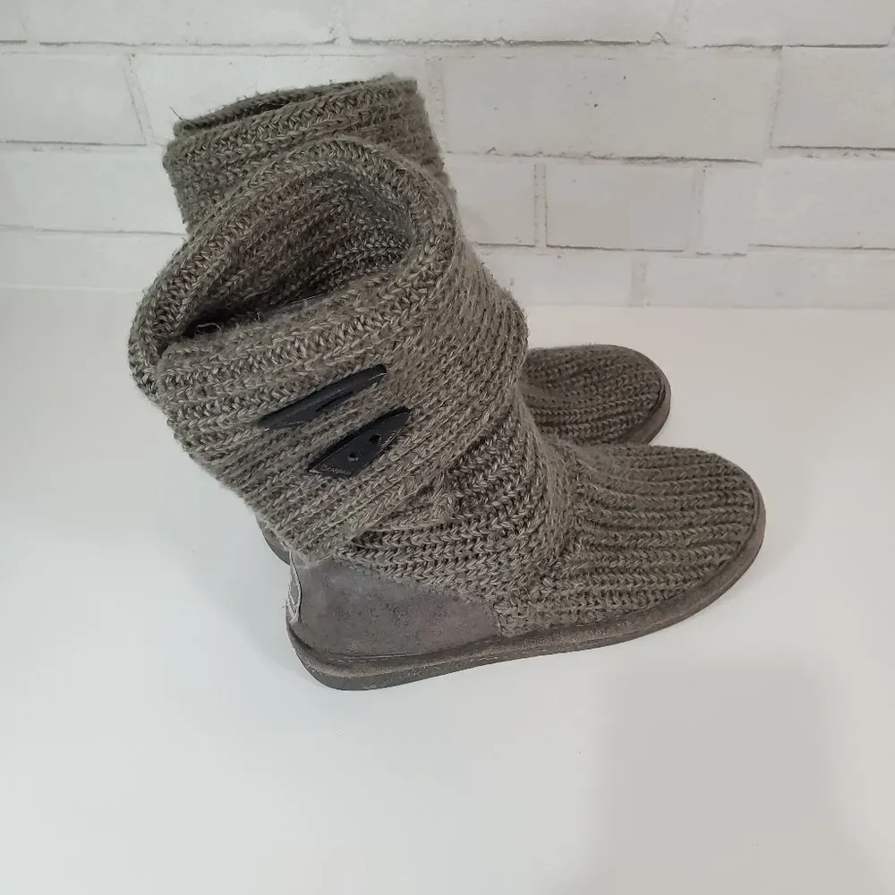 BearPaw gray sweater boots
